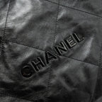 CHANEL MEDIUM 22 BAG CALFSKIN SO BLACK (MICROCHIP)