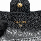 CHANEL CLASSIC FLAP CARD HOLDER CAVIAR BLACK GHW (MICROCHIP)