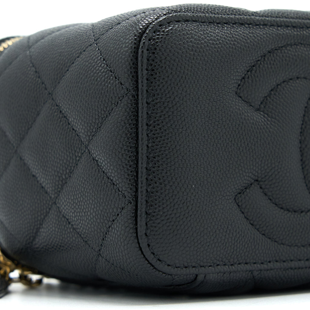 CHANEL LONG VANITY CASE CAVIAR BLACK LGHW (MICROCHIP)