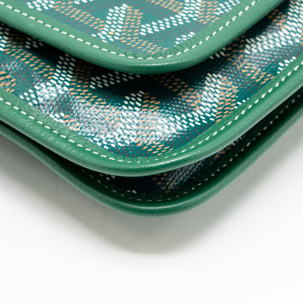 Goyard Plumet pouch wallet canvas / calfskin green SHW