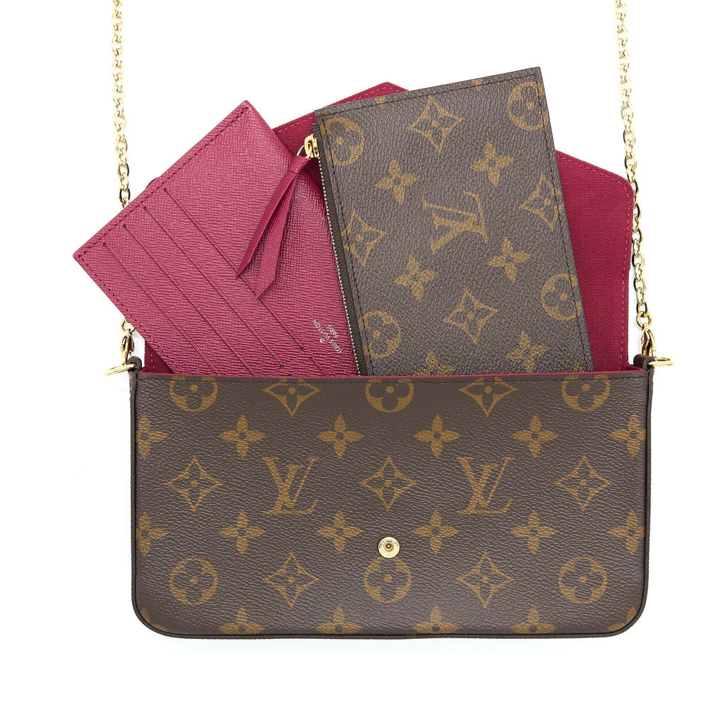 LOUIS VUITTON FELICIE POCHETTE MONOGRAM CANVAS RED GHW