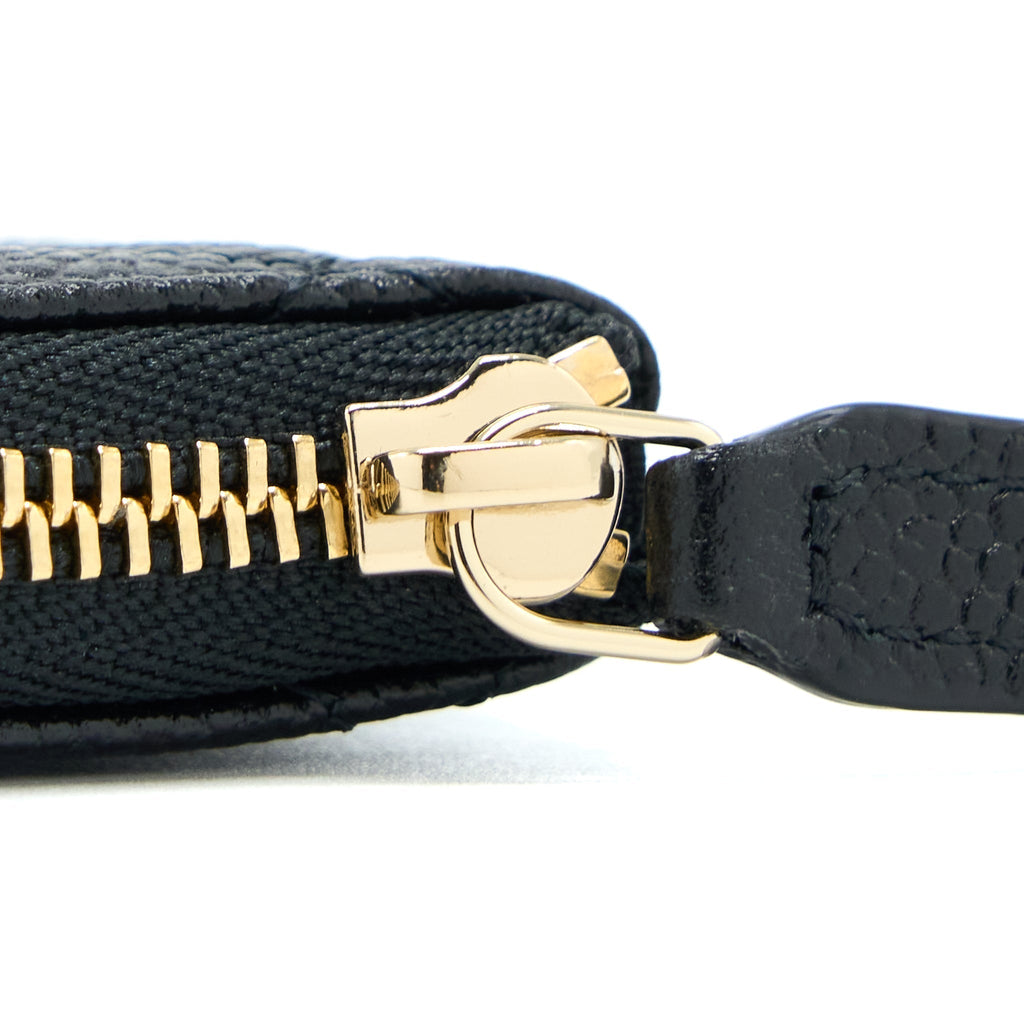CHANEL ZIPPY SMALL POUCH DETAILED LOGO CAVIAR BLACK LGHW