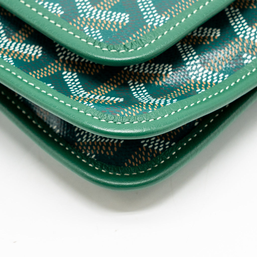 Goyard Plumet pouch wallet canvas / calfskin green SHW