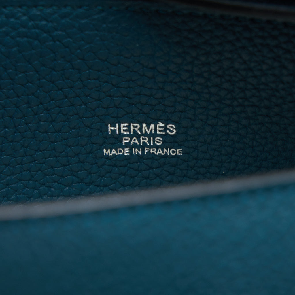 Hermes So Kelly 22 Togo Blue Colvert / Turquoise SHW