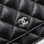 CHANEL CLASSIC WALLET ON CHAIN CAVIAR BLACK SHW (MICROCHIP)