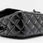 CHANEL MEDIUM CLASSIC DOUBLE FLAP BAG PATENT SO BLACK