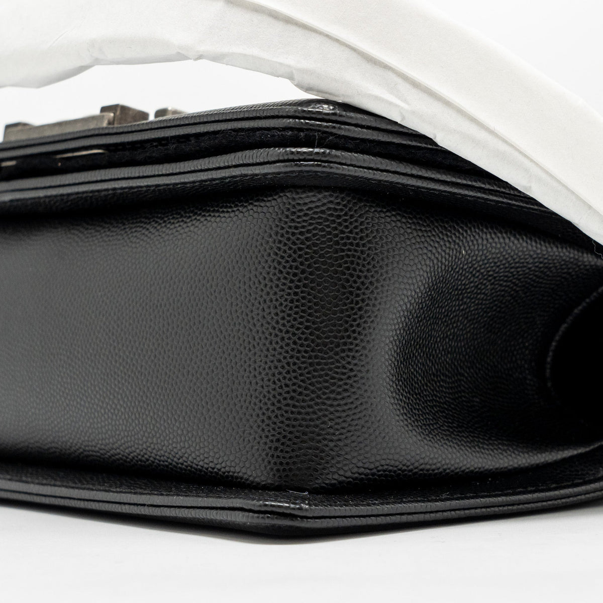 CHANEL SMALL BOY BAG CAVIAR BLACK RUTHENIUM SHW (MICROCHIP)