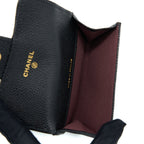 CHANEL CLASSIC FLAP CARD HOLDER CAVIAR LEATHER BLACK LGHW