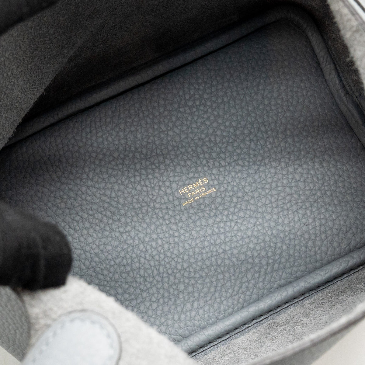 HERMES PICOTIN 18 LOCK BAG CLEMENCE GRIS PANTIN LGHW
