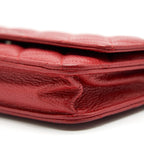 CHANEL WALLET ON CHAIN CAVIAR RED WITH SHW SERIAL 18