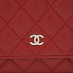 CHANEL WALLET ON CHAIN CAVIAR RED WITH SHW SERIAL 18