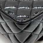 CHANEL MEDIUM CLASSIC DOUBLE FLAP BAG PATENT SO BLACK