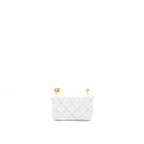 CHANEL 23C COCO LOVE MINI FLAP BAG WITH CHAIN CAVIAR WHITE BRUSHED GHW (MICROCHIP)