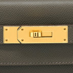 HERMES KELLY 28 SELLIER EPSOM 8F GRIS ETAIN GHW
