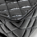 CHANEL MEDIUM CLASSIC DOUBLE FLAP BAG PATENT SO BLACK