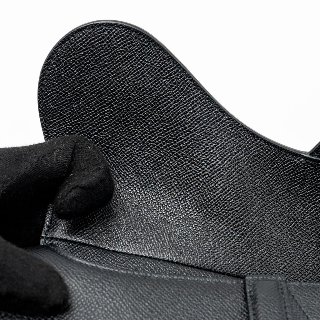 DIOR MEDIUM SADDLE BAG WITH STRAP GRAINED CALFSKIN BLACK GHW