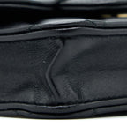 CHANEL MINI TOP HANDLE FLAP BAG LAMBSKIN BLACK LGHW
