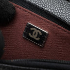 CHANEL CLASSIC WALLET ON CHAIN CAVIAR BLACK SHW (MICROCHIP)