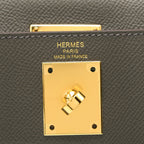 HERMES KELLY 28 SELLIER EPSOM 8F GRIS ETAIN GHW