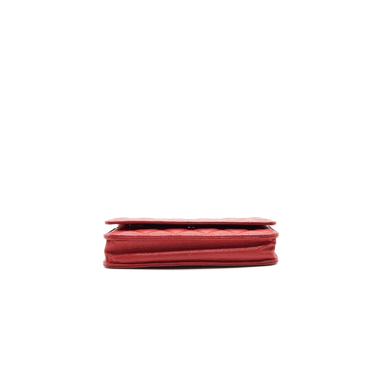 CHANEL WALLET ON CHAIN CAVIAR RED WITH SHW SERIAL 18