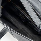 DIOR MEDIUM SADDLE BAG WITH STRAP GRAINED CALFSKIN BLACK GHW