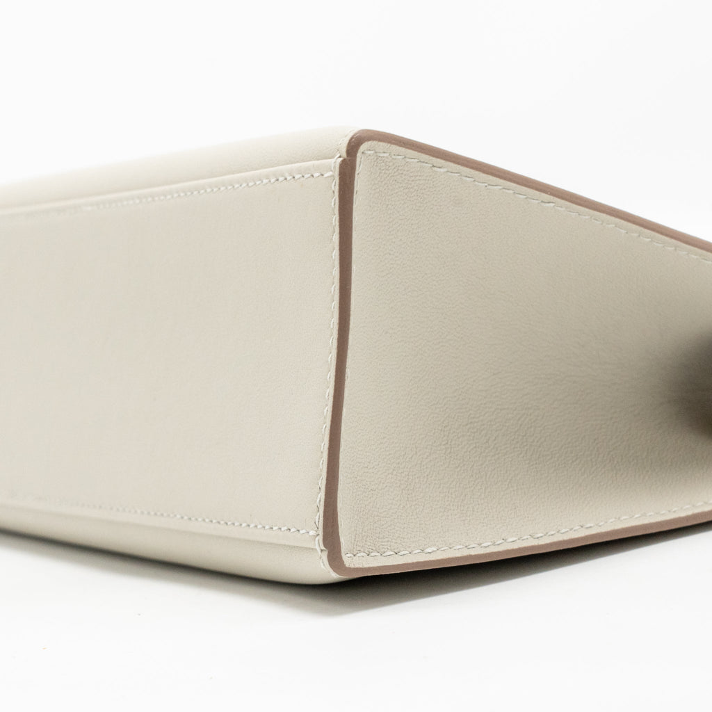 Hermes Kelly Pochette swift gris perle SHW
