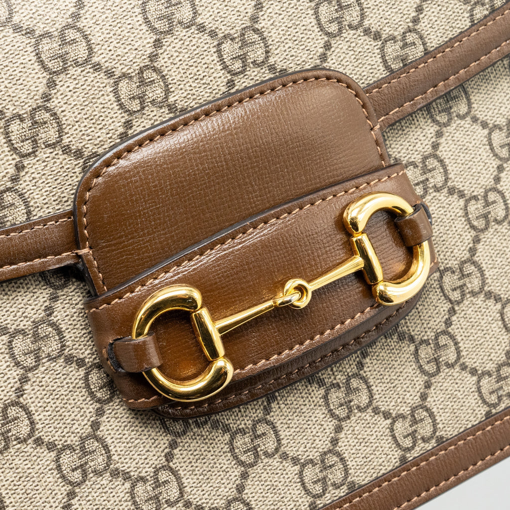GUCCI HORSEBIT 1955 BAG GG SUPREME CANVAS/LEATHER GHW