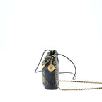 CHANEL 23S MINI 22 BAG WITH PEARL SHINY CALFSKIN BLACK GHW (MICROCHIP)