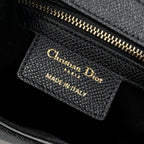 DIOR MEDIUM SADDLE BAG WITH STRAP GRAINED CALFSKIN BLACK GHW