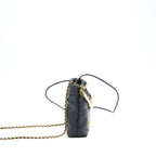 CHANEL 23S MINI 22 BAG WITH PEARL SHINY CALFSKIN BLACK GHW (MICROCHIP)