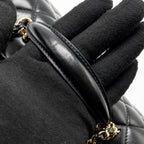 CHANEL TOP HANDLE MINI RECTANGULAR LAMBSKIN BLACK LGHW (MICROCHIP)