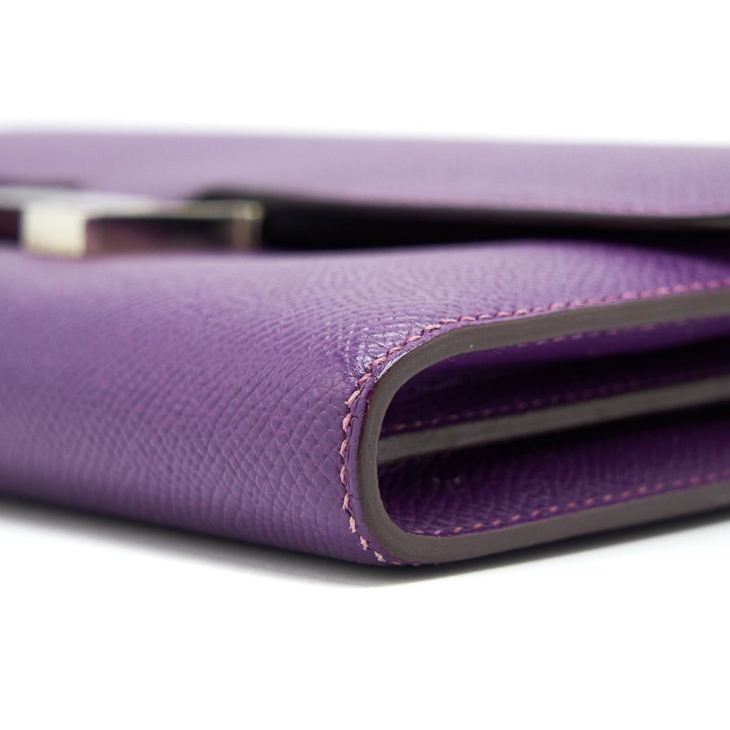 Hermes Constance Wallet Epsom Purple SHW with an ext