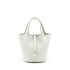 HERMES PICOTIN 18 LOCK BAG CLEMENCE 80 GRIS PERLE SHW