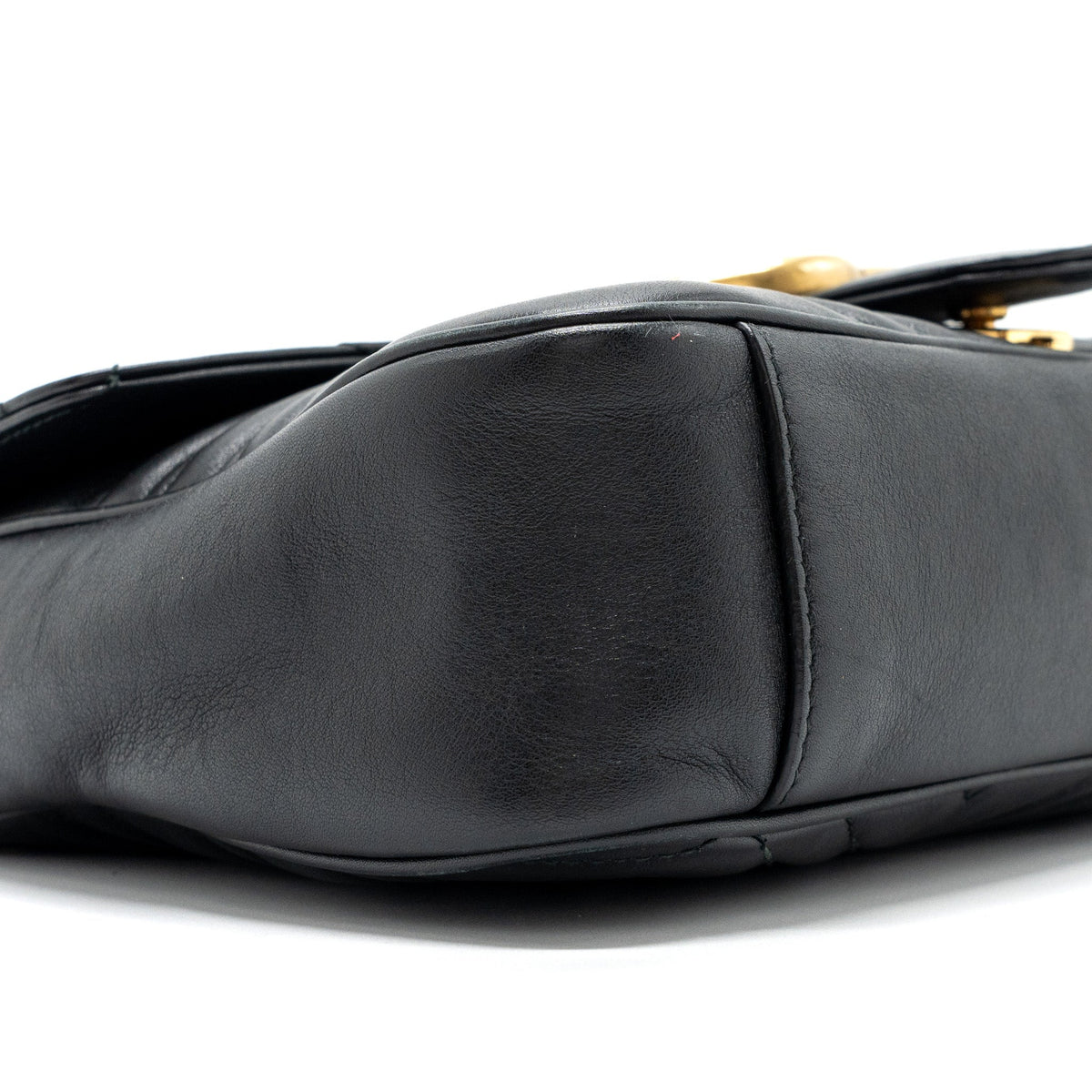 GUCCI MEDIUM GG MARMONT BAG CALFSKIN BLACK GHW