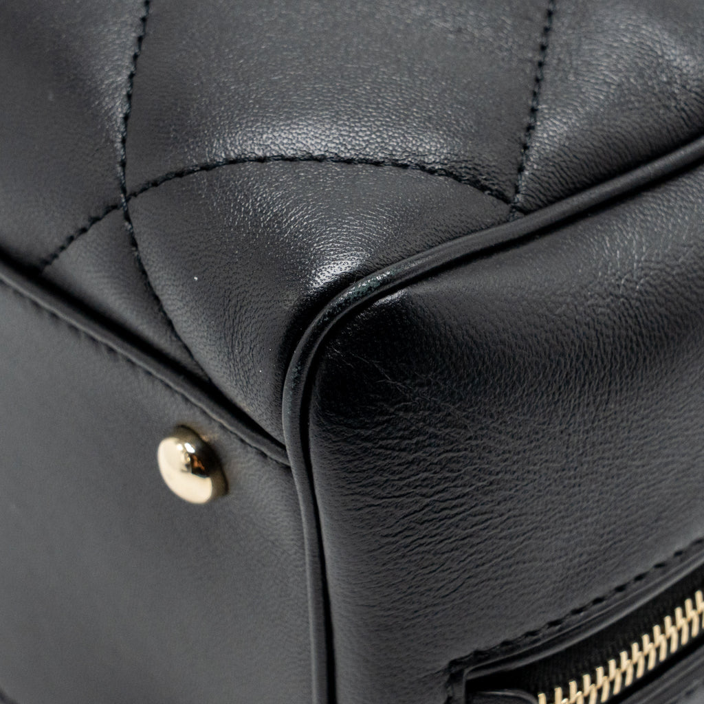 Chanel CC Quilted Bowling Bag Lambskin Black LGHW