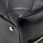 Chanel CC Quilted Bowling Bag Lambskin Black LGHW
