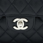CHANEL SMALL CLASSIC FLAP BAG CAVIAR BLACK SHW