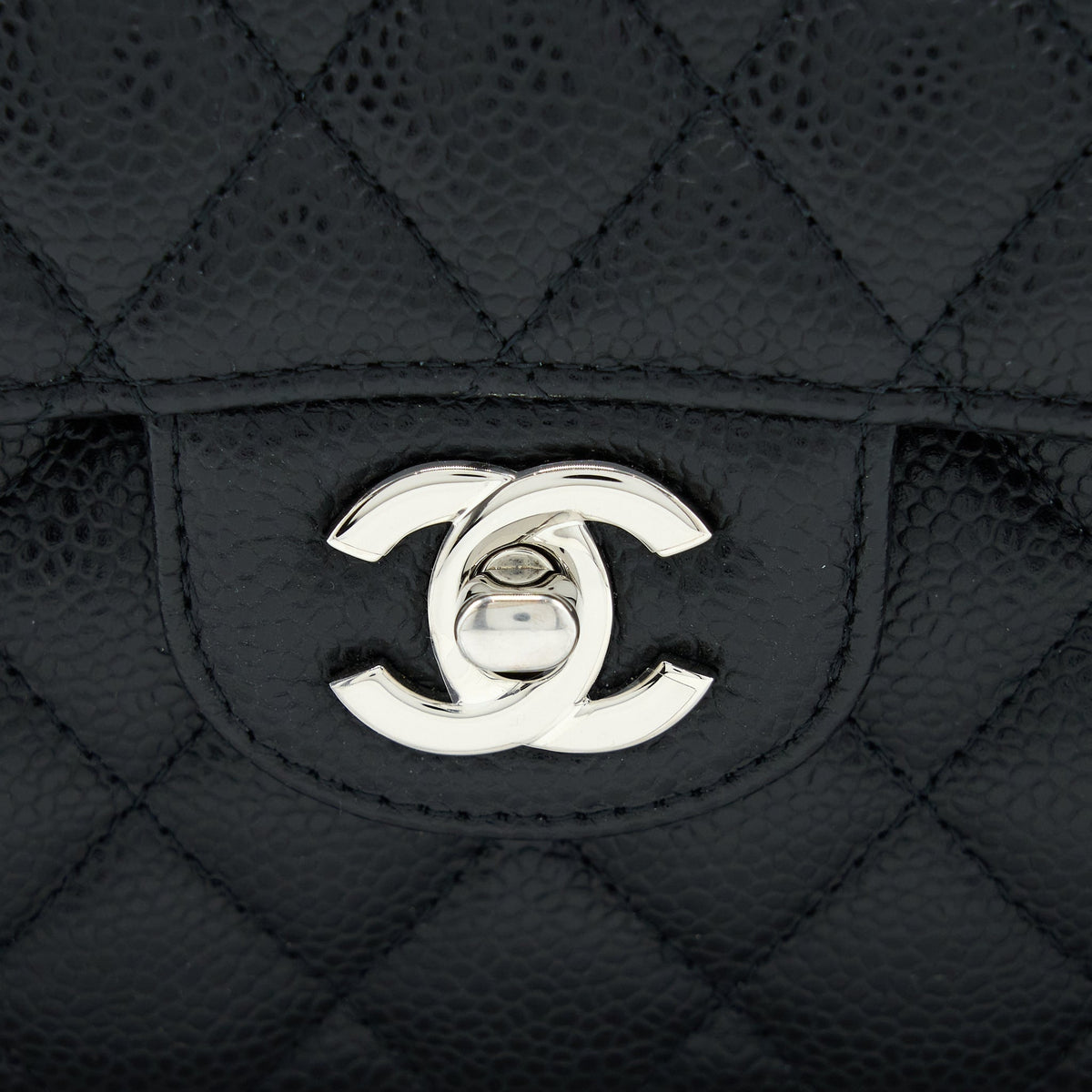CHANEL SMALL CLASSIC FLAP BAG CAVIAR BLACK SHW