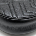 GUCCI GG MARMONT ROUND CROSSBODY BAG CALFSKIN BLACK GHW