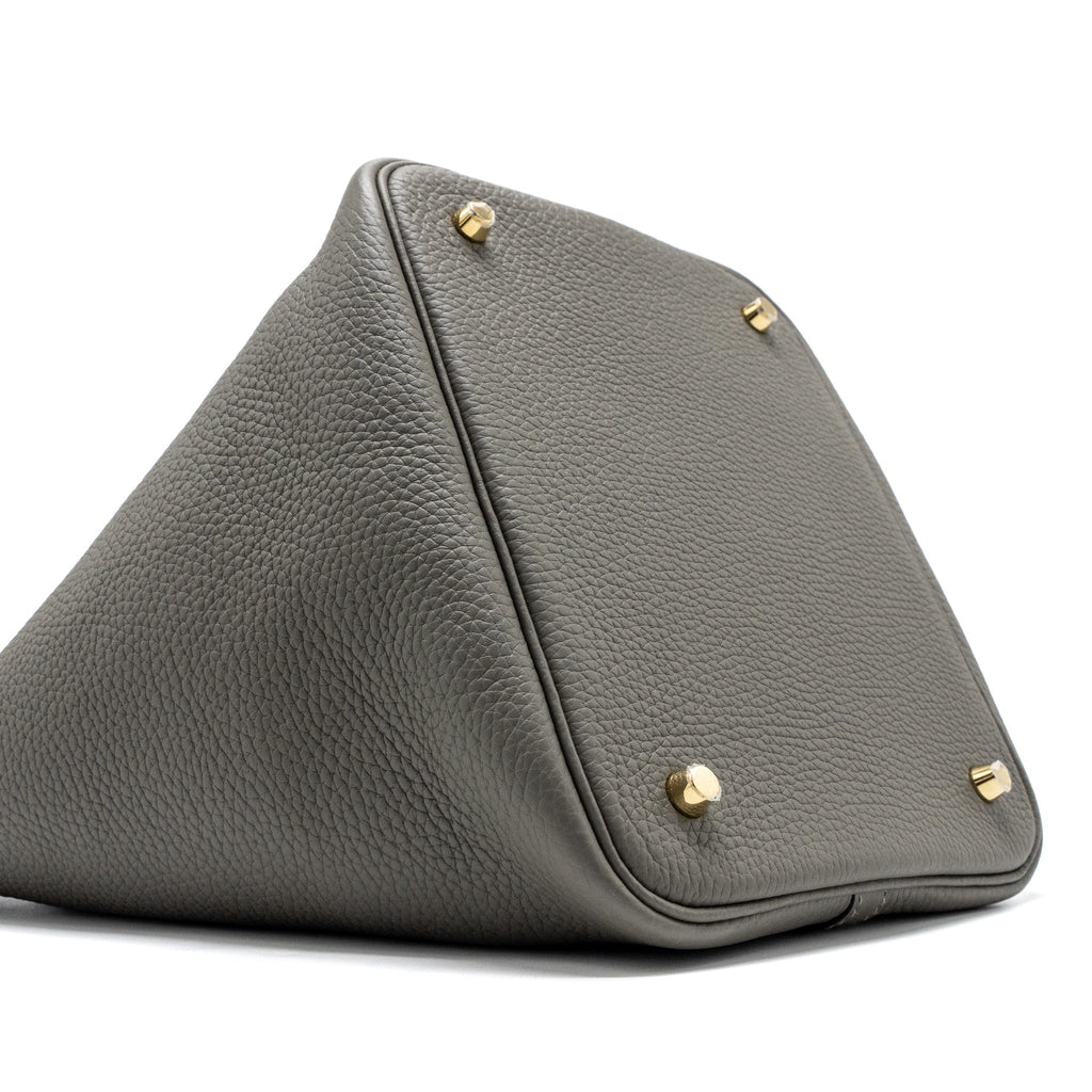 Hermes Picotin 22 Lock Bag Clemence Gris Meyer GHW