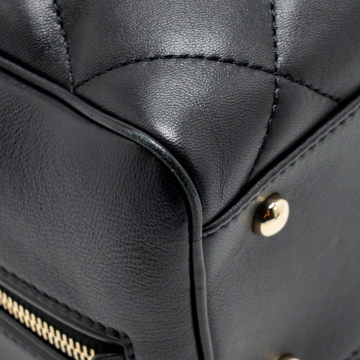 Chanel CC Quilted Bowling Bag Lambskin Black LGHW