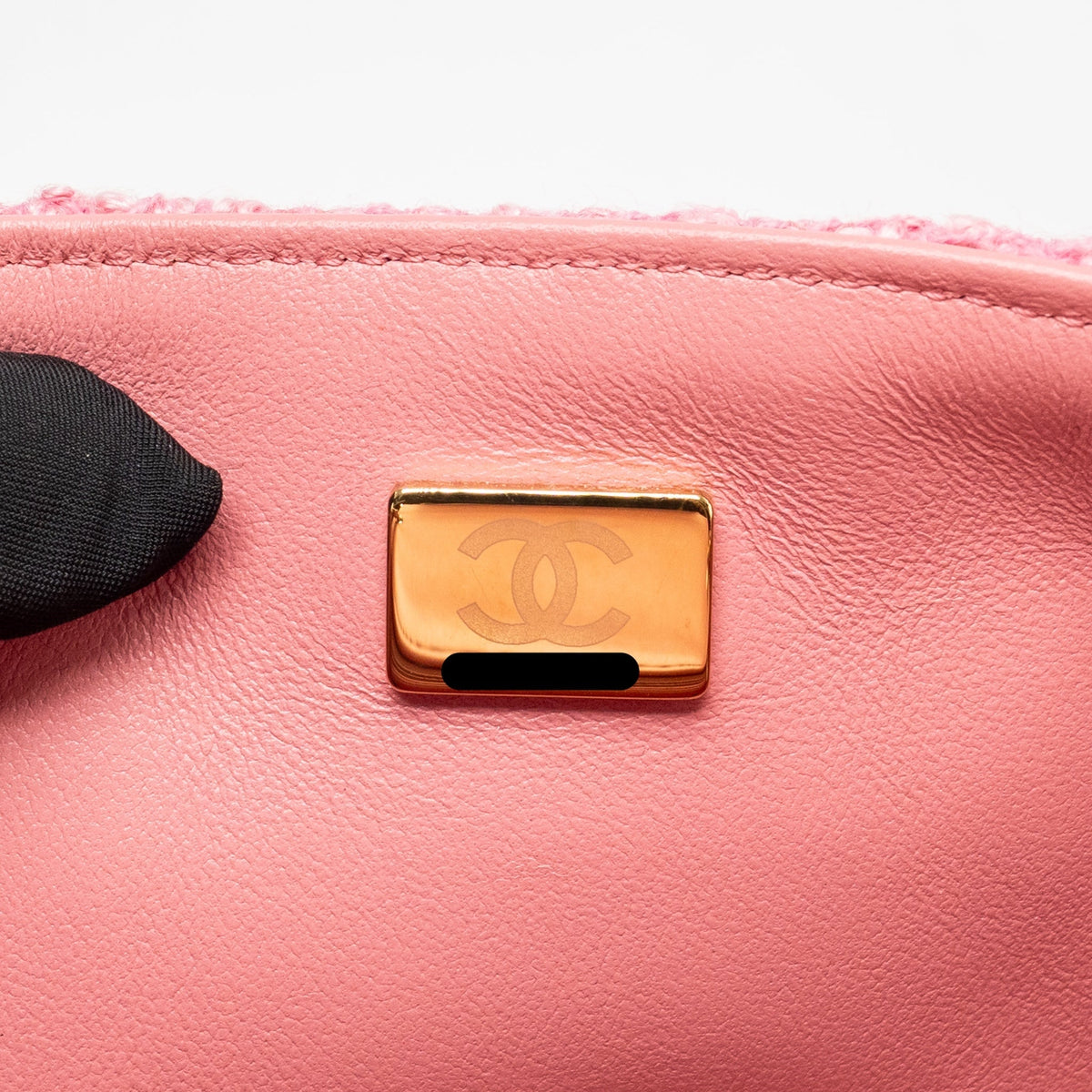 Chanel classic mini rectangular flap bag tweed pink LGHW (microchip)
