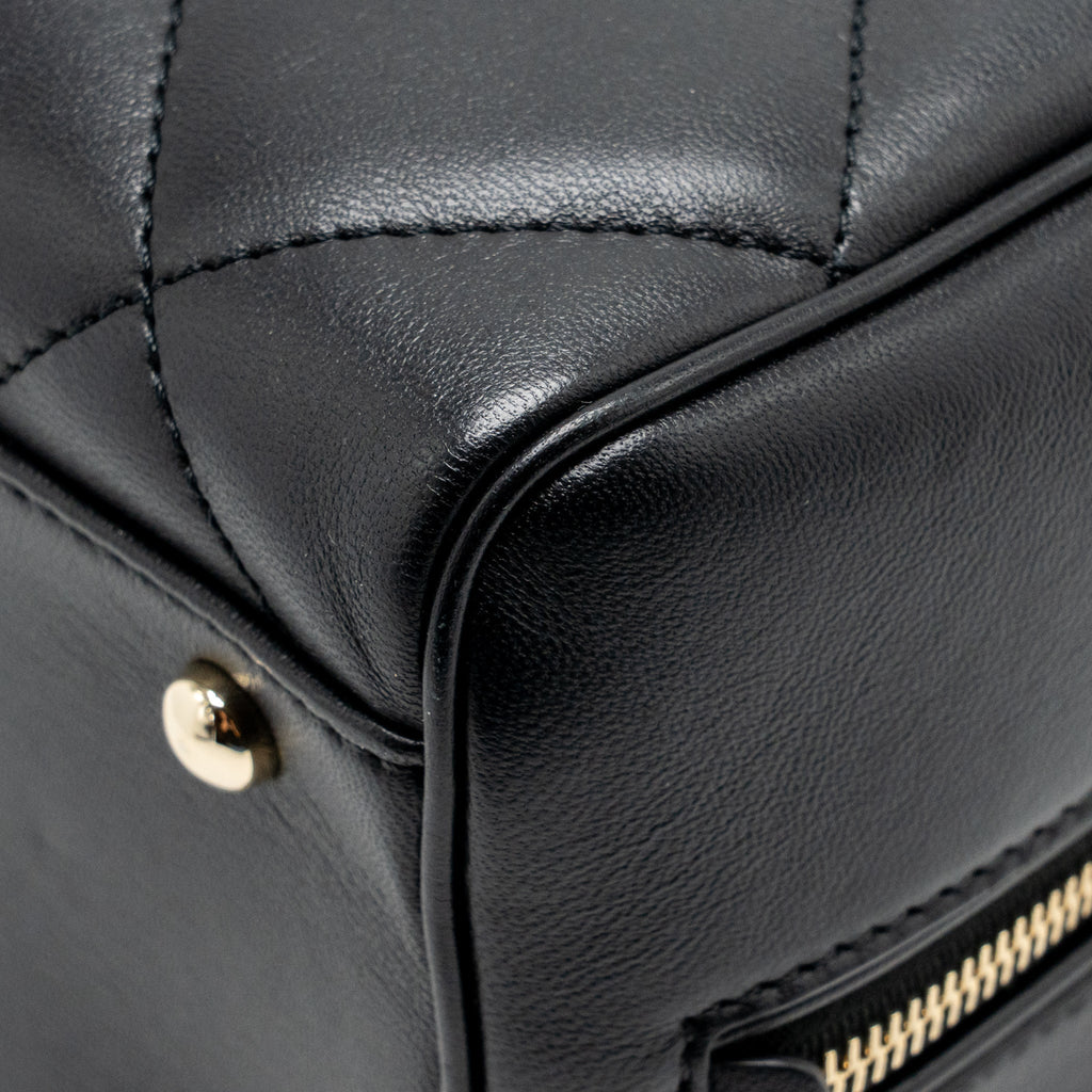 Chanel CC Quilted Bowling Bag Lambskin Black LGHW