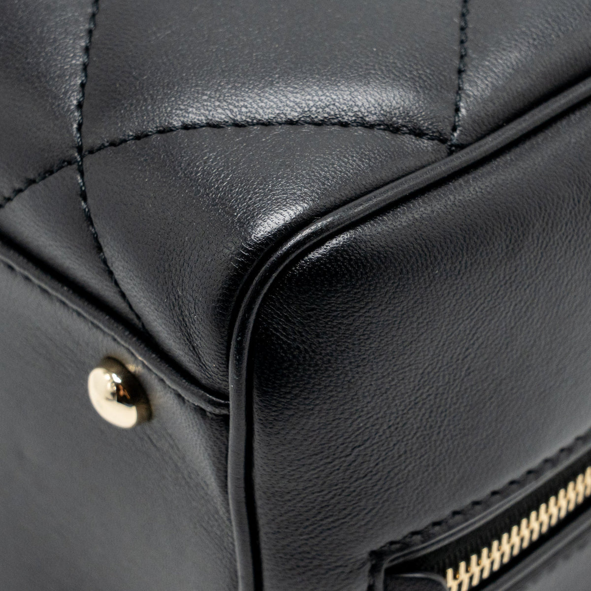 Chanel CC Quilted Bowling Bag Lambskin Black LGHW