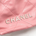 Chanel MINI 22 BAG SHINY CALFSKIN Pink SHW (Microchip)