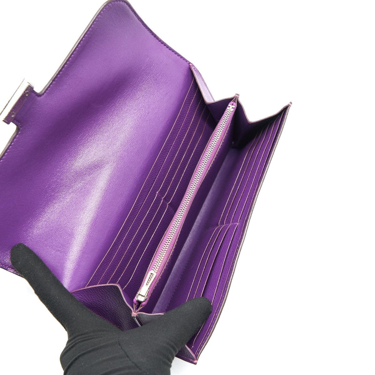Hermes Constance Wallet Epsom Purple SHW with an ext