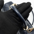 CHANEL SMALL COCO HANDLE BAG CAVIAR NAVY LGHW