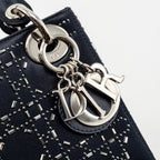 DIOR MINI LADY DIOR SATIN CRYSTAL DARK BLUE SHW