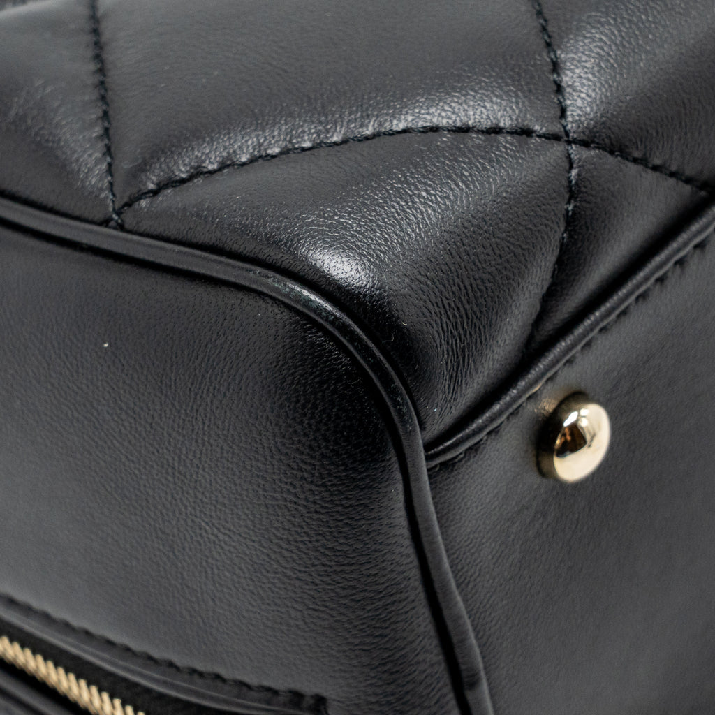 Chanel CC Quilted Bowling Bag Lambskin Black LGHW