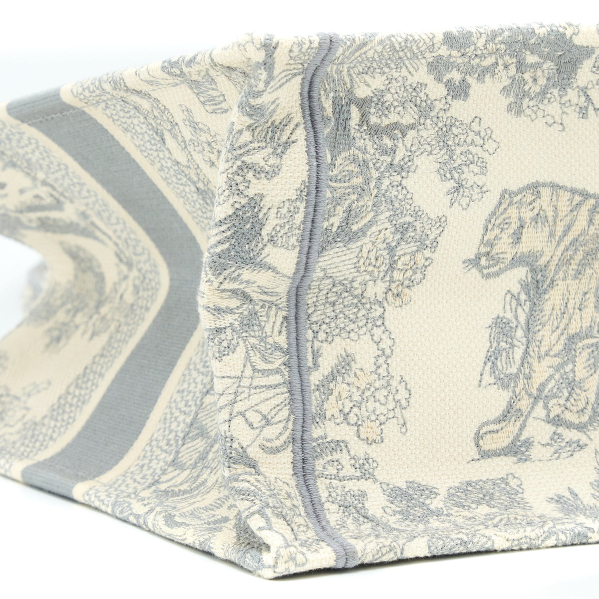 DIOR MEDIUM BOOK TOTE GREY TOILE DE JOUY EMBROIDERY